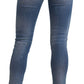 Dsquared² Blue Mid Waist Cropped Twiggy Denim Jeans