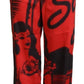 Dsquared² Red Printed High Waist Straight Pants