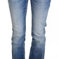 Dsquared² Blue Washed Cotton Mid Waist Flared Denim Jeans