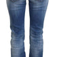 Dsquared² Blue Washed Cotton Mid Waist Flared Denim Jeans