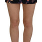 Dsquared² Black Floral Embroidery Mid Waist A-line Mini Skirt