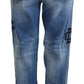 Dsquared² Blue Washed High Waist Straight Denim Boston Jeans