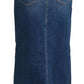 Dsquared² Blue Distressed High Waist Pencil Cut Denim Skirt