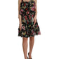 Dolce & Gabbana Black Floral Silk A-line Sleeveless Dress