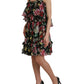 Dolce & Gabbana Black Floral Silk A-line Sleeveless Dress