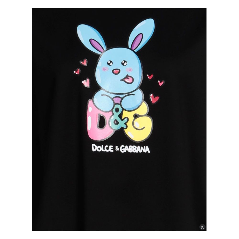 Dolce & Gabbana Black Cotton Tops & T-Shirt