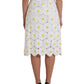 Dolce & Gabbana White Floral Pencil Straight Lace Skirt