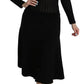 Dolce & Gabbana Black Cashmere Long Sleeve Sheath Midi Dress