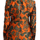 Dolce & Gabbana Orange Floral Brocade Coat Blazer Jacket