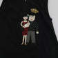 Dolce & Gabbana Black Silk DG Family Crystal Sleeveless Top