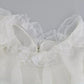 Dolce & Gabbana White Lace Vneck 3/4 Sleeve Blouse Silk Top