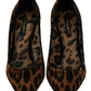 Dolce & Gabbana Brown Leopard Pony Hair Heels Pumps Shoes