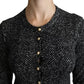 Dolce & Gabbana Black Virgin Wool Pre-Owned Cardigan Sweater