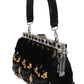 Dolce & Gabbana Elegant Black Tassel Gold Baroque VANDA Clutch