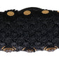 Dolce & Gabbana Elegant Black Tassel Gold Baroque VANDA Clutch