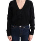 MARGHI LO' Elegant Black Wool Cardigan Sweater