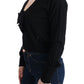 MARGHI LO' Elegant Black Wool Cardigan Sweater