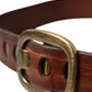 Dolce & Gabbana Brown Leather Gold Metal Buckle Women Belt