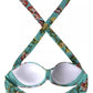 Dolce & Gabbana Mint Green Floral Print Beachwear Bikini Top