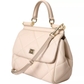 Dolce & Gabbana Beige Leather SICILY Hand Shoulder Satchel Bag