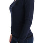 Costume National Elegant Blue V-Neck Sweater