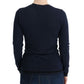 Costume National Elegant Blue V-Neck Sweater