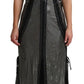 Dolce & Gabbana Black Crystals Lace Up Runway Gown Dress