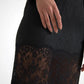 Dolce & Gabbana Black Sheer Floral Lace Sheath Midi Dress