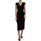 Dolce & Gabbana Black Viscose Sleeveless Bodycon Midi Dress