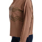 John Galliano Chic Brown Crewneck Cotton Sweater