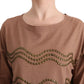 John Galliano Chic Brown Crewneck Cotton Sweater