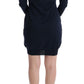 MARGHI LO' Elegant Over Knee Blue Wool Dress