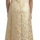 Dolce & Gabbana Gold Floral Jacquard Sheath A-line Long Dress