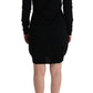 MARGHI LO' Elegant Black Wool Shift Dress