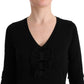 MARGHI LO' Elegant Black Wool Shift Dress