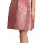 Dolce & Gabbana Sundress Pink Floral Jacquard Sleeveless Mini Dress