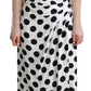 Dolce & Gabbana White Polka Dots Crystal One Shoulder Dress