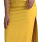 Dolce & Gabbana Yellow One Shoulder Side Slit Midi Dress