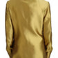 Dolce & Gabbana Gold Satin Long Sleeves Blazer Coat Jacket