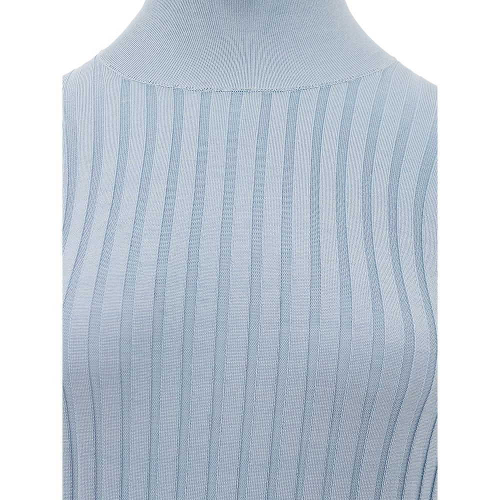 Burberry Elegant Silk Sweater in Light Blue