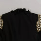 Dolce & Gabbana Black Crystal Blazer Coat Wool Jacket