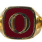 Dolce & Gabbana Gold Brass LOVE Enamel Set of 3 Ring