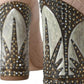 Dolce & Gabbana Beige Leather Mary Janes Embellished Shoes