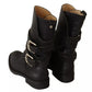 Dolce & Gabbana Black Leather Buckle Mid Calf Boots Shoes