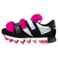 Dolce & Gabbana Black Pink Neoprene Stretch Shark Sneakers Shoes