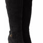 Dolce & Gabbana Black Suede Embellished High Boots Shoes