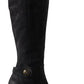 Dolce & Gabbana Black Suede Embellished High Boots Shoes