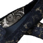 Dolce & Gabbana Dark Blue Taormina Lace Slip On Flats Shoes