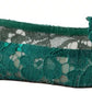 Dolce & Gabbana Green Floral Lace Loafers Flats Shoes