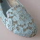 Dolce & Gabbana Light Blue Floral Lace Loafers Flats Shoes